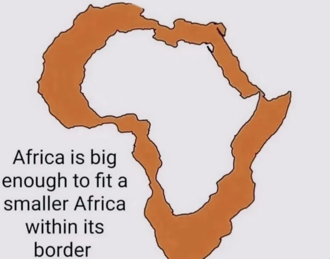 africa is big enough to fit a smaller africa - Africa is big enough to fit a smaller Africa within its border